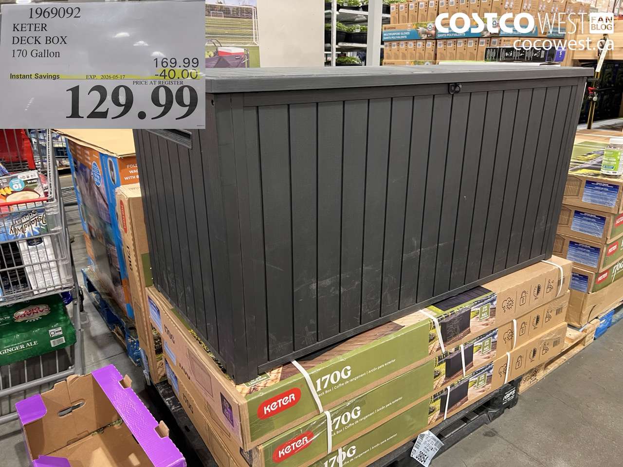 1969092 KETER DECK BOX 170 GALLON ($40.00 INSTANT SAVINGS EXPIRES ON 2026-05-17) $129.99
