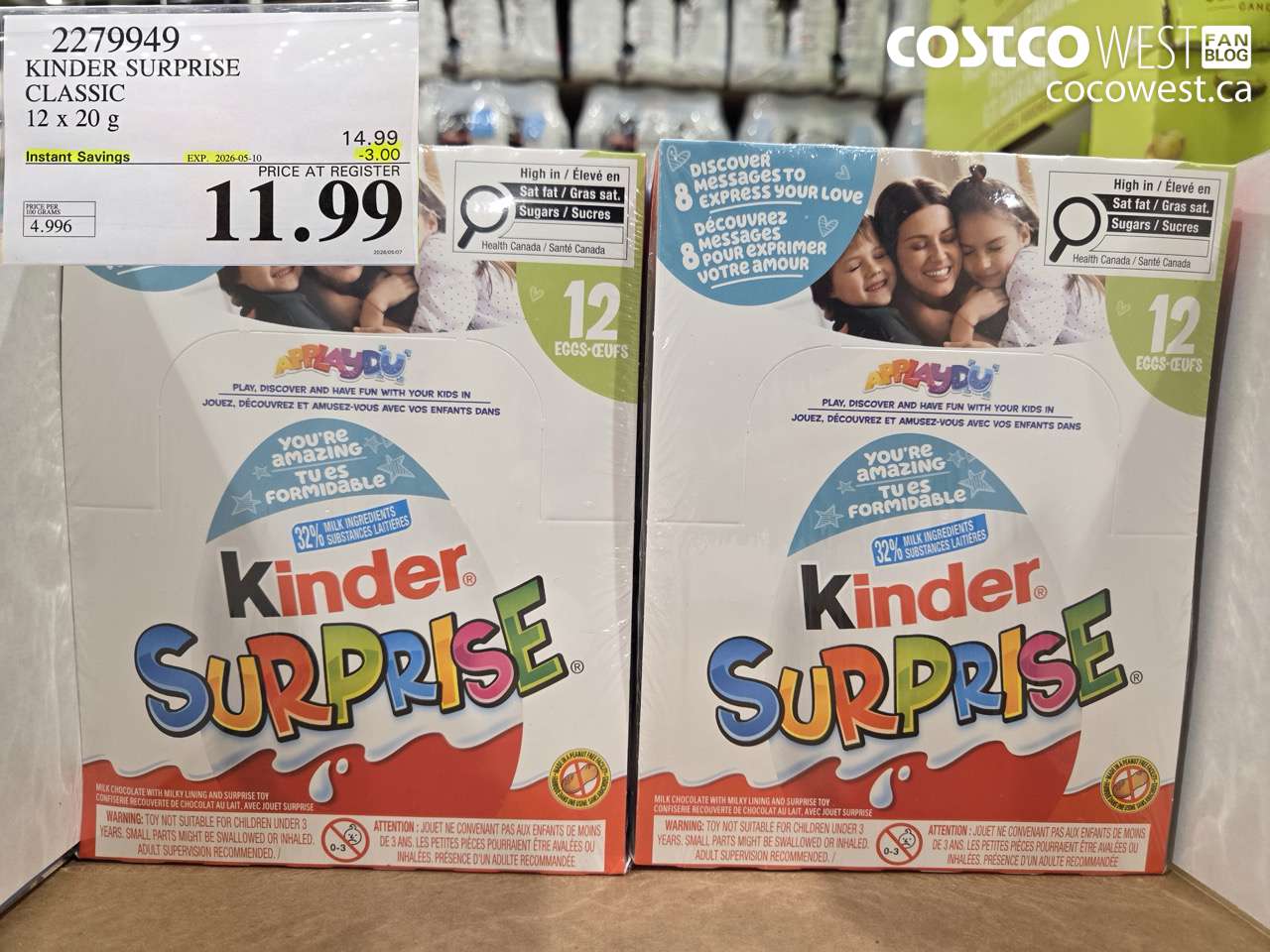 2279949 KINDER SURPRISE CLASSIC 12 X 20 G ($3.00 INSTANT SAVINGS EXPIRES ON 2026-05-10) $11.99