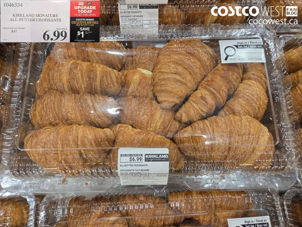 1046334 KIRKLAND SIGNATURE ALL-BUTTER CROISSANTS ($1.00 INSTANT SAVINGS EXPIRES ON 2026-05-17) $6.99