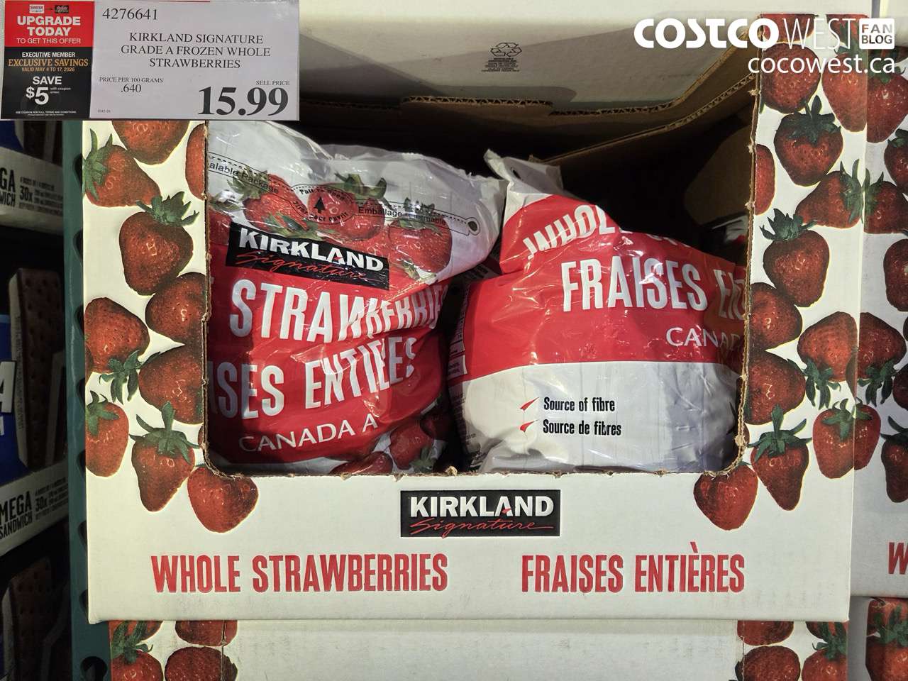 4276641 KIRKLAND SIGNATURE GRADE A FROZEN WHOLE STRAWBERRIES ($5.00 INSTANT SAVINGS EXPIRES ON 2026-05-17) $10.99