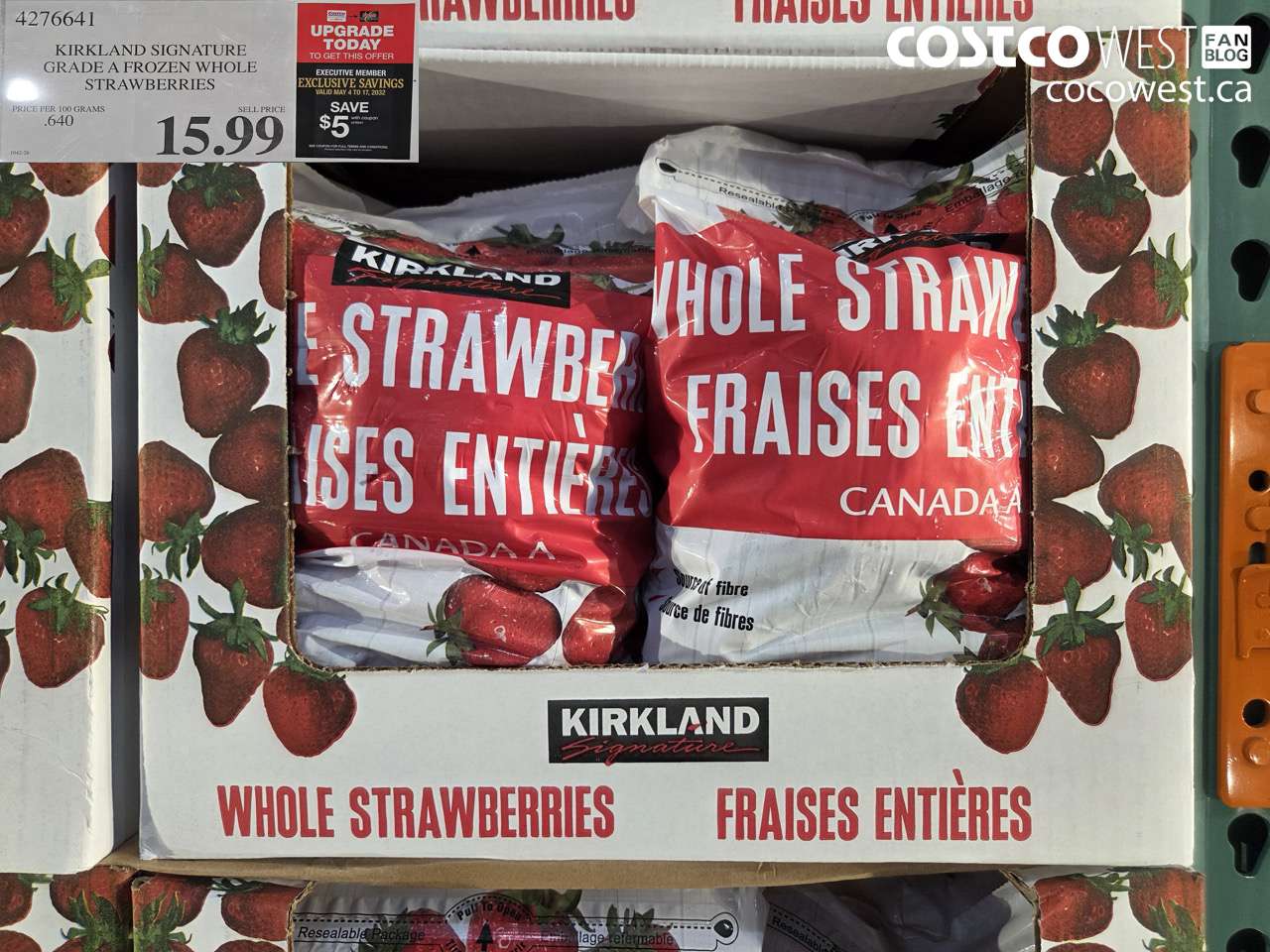 4276641 KIRKLAND SIGNATURE GRADE A FROZEN WHOLE STRAWBERRIES ($5.00 INSTANT SAVINGS EXPIRES ON 2032-05-17) $10.99