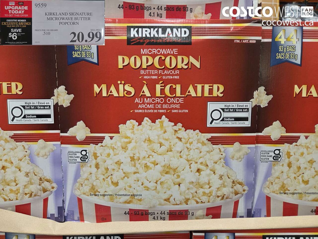 9559 KIRKLAND SIGNATURE MICROWAVE BUTTER POPCORN 6 OFF (EXPIRES ON 2026-05-17) $14.99
