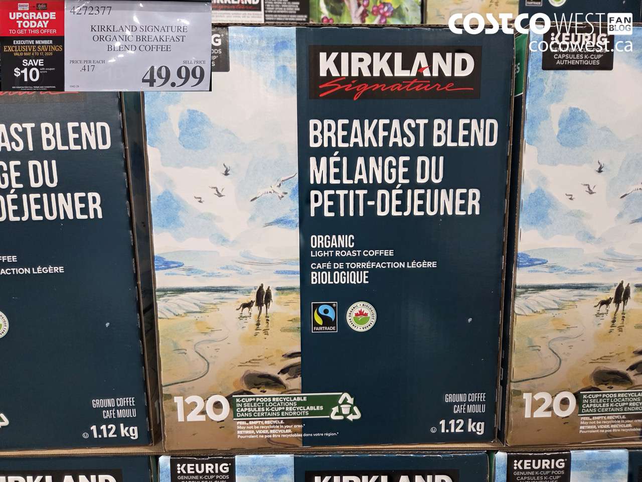 4272377 KIRKLAND SIGNATURE ORGANIC BREAKFAST BLEND COFFEE ($10.00 INSTANT SAVINGS EXPIRES ON 2026-05-17) $39.99