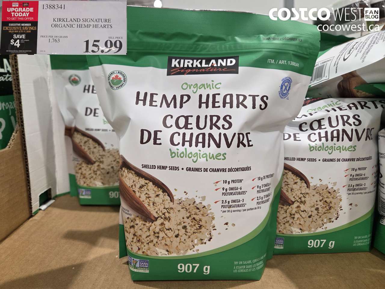 1388341 KIRKLAND SIGNATURE ORGANIC HEMP HEARTS ($4.00 INSTANT SAVINGS EXPIRES ON 2026-05-17) $11.99