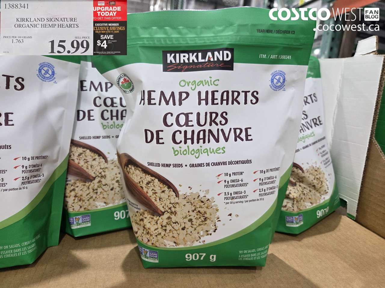 1388341 KIRKLAND SIGNATURE ORGANIC HEMP HEARTS ($4.00 INSTANT SAVINGS EXPIRES ON 2026-05-17) $11.99