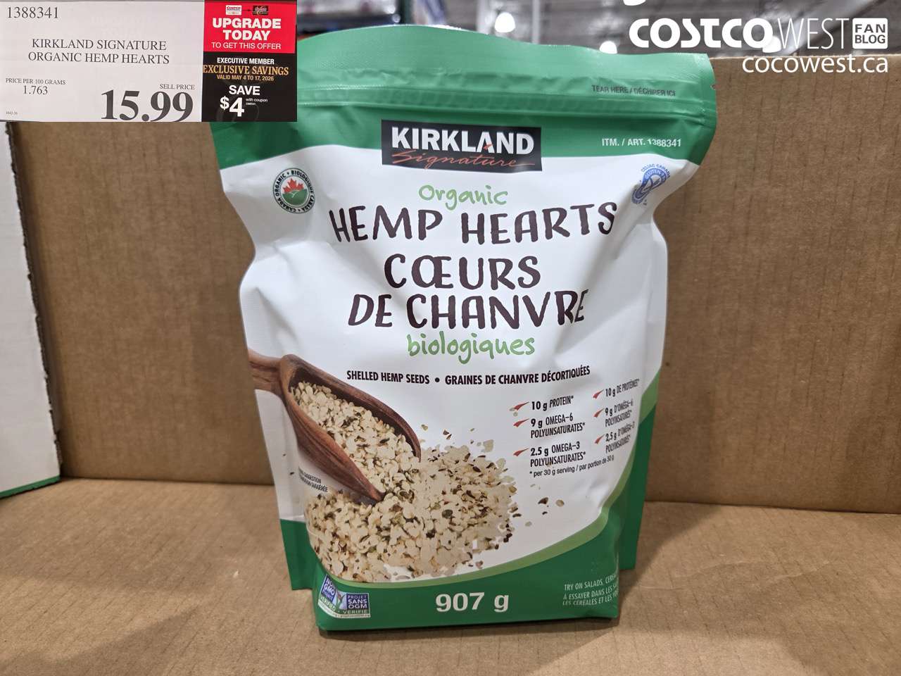 1388341 KIRKLAND SIGNATURE ORGANIC HEMP HEARTS 4 OFF (EXPIRES ON 2026-05-17) $11.99