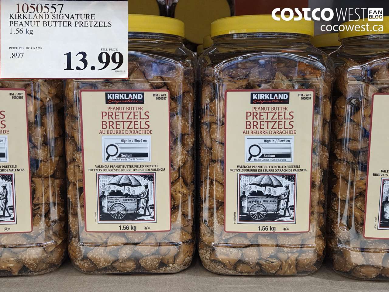 1050557 KIRKLAND SIGNATURE PEANUT BUTTER PRETZELS 1.56 KG $13.99