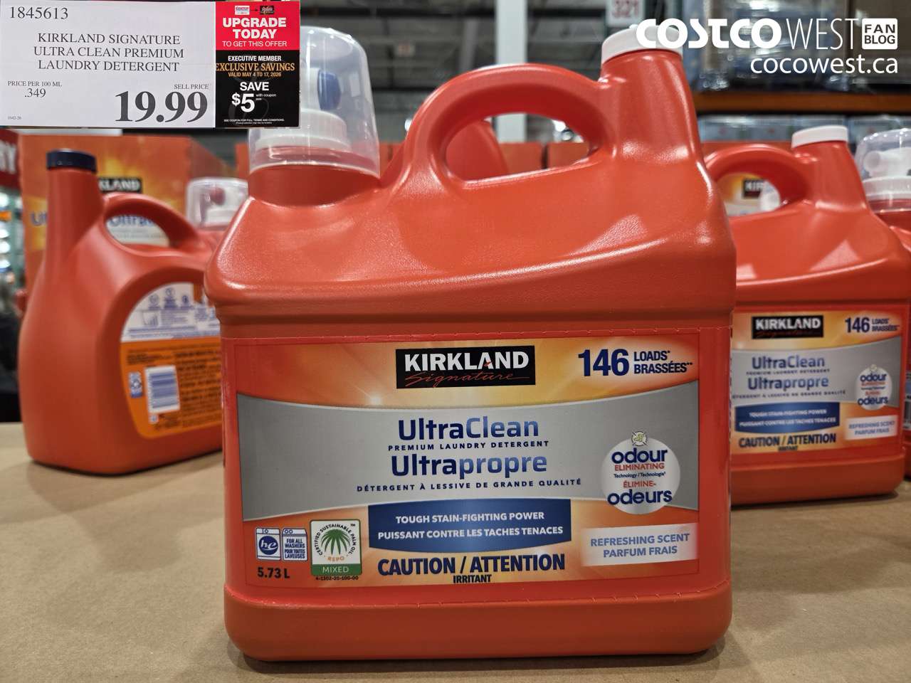 1845613 KIRKLAND SIGNATURE ULTRA CLEAN PREMIUM LAUNDRY DETERGENT ($5.00 INSTANT SAVINGS EXPIRES ON 2026-05-17) $19.99