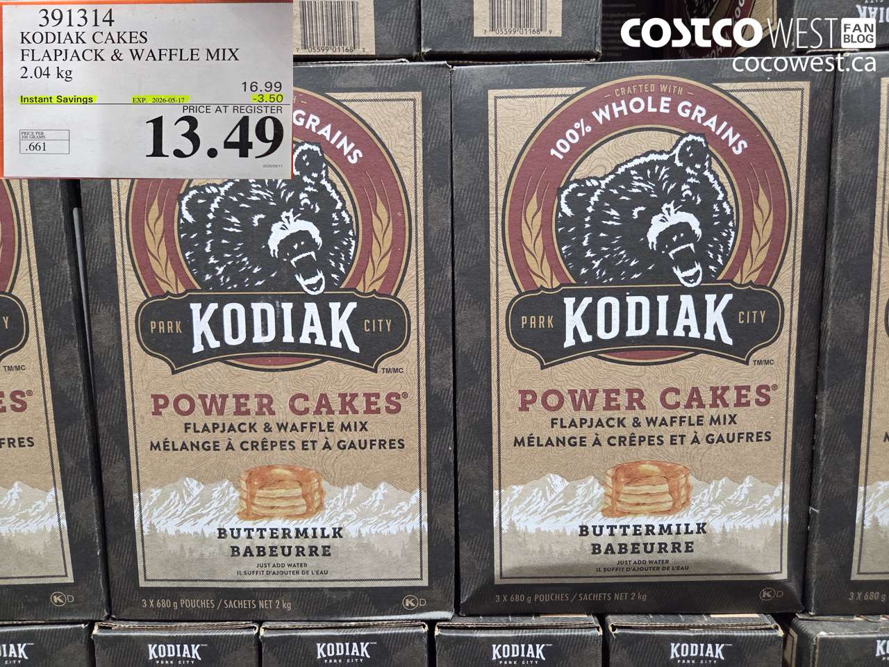 391314 KODIAK CAKES FLAPJACK & WAFFLE MIX 2.04 KG ($3.50 INSTANT SAVINGS EXPIRES ON 2026-05-17) $13.49