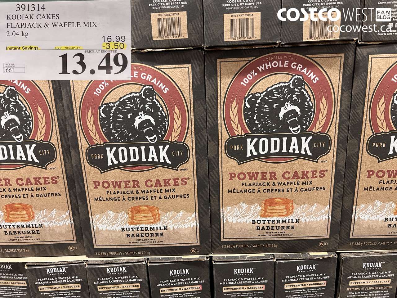 391314 KODIAK CAKES FLAPJACK & WAFFLE MIX 2.04 KG ($3.50 INSTANT SAVINGS EXPIRES ON 2026-05-17) $13.49