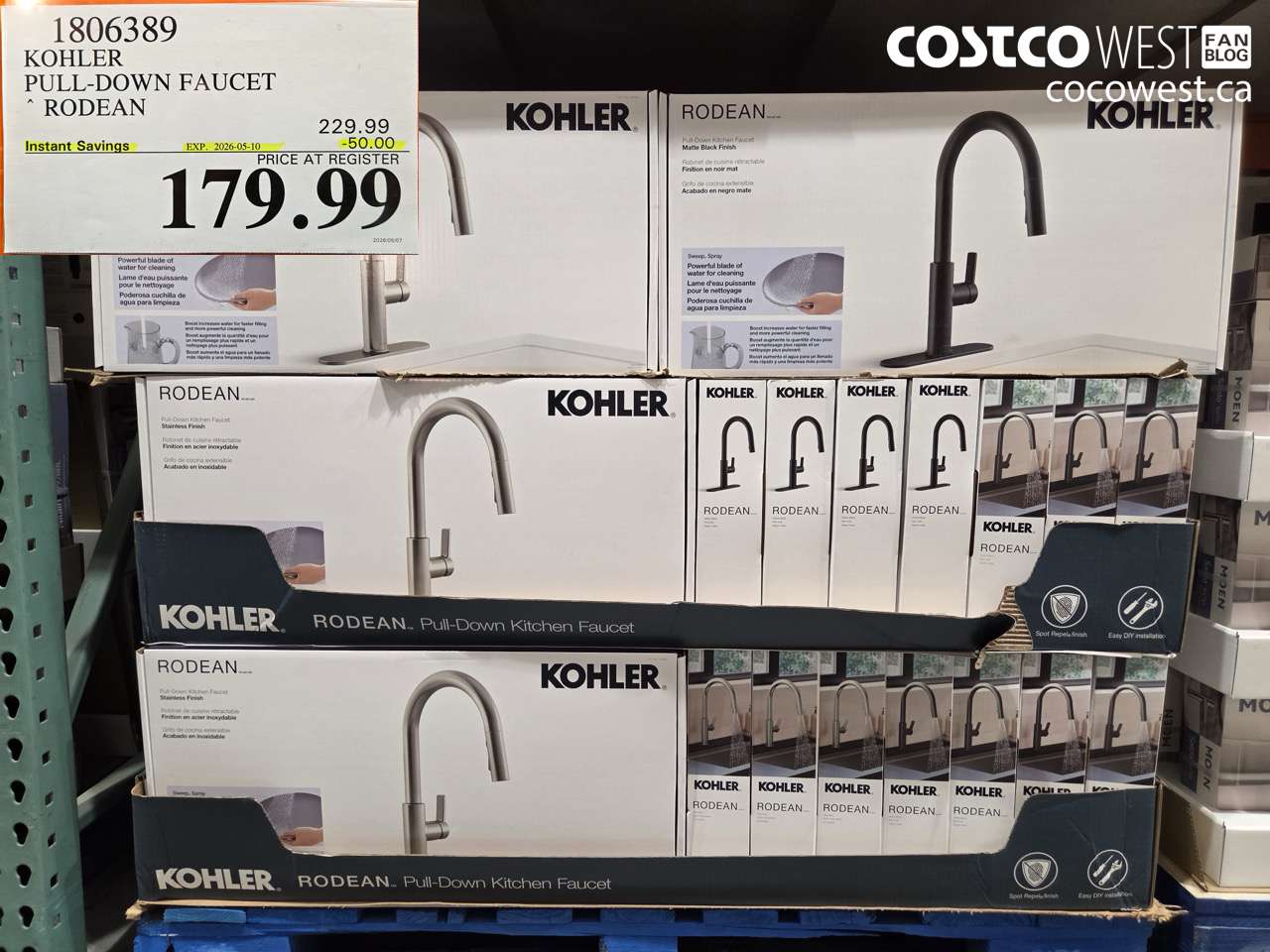 1806389 KOHLER PULL-DOWN FAUCET RODEAN ($50.00 INSTANT SAVINGS EXPIRES ON 2026-05-10) $179.99