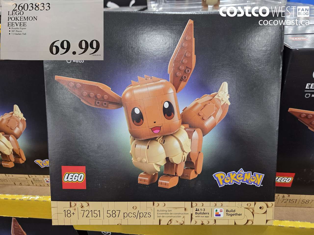 2603833 LEGO POKEMON EEVEE $69.99