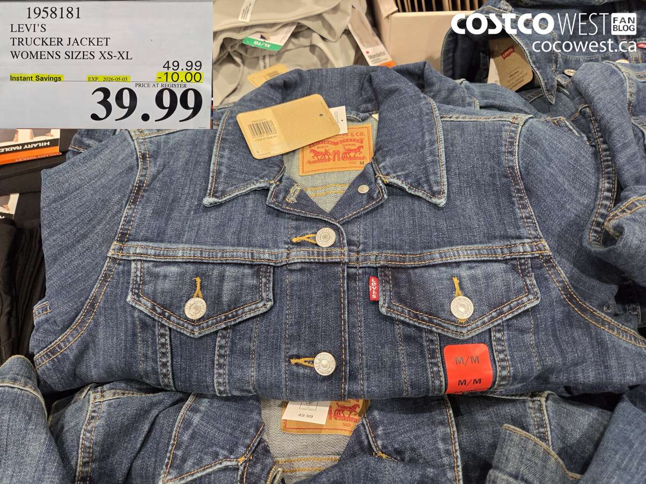 1958181 LEVI'S TRUCKER JACKET WOMENS SIZES XS-XL ($10.00 INSTANT SAVINGS EXPIRES ON 2026-05-03) $39.99