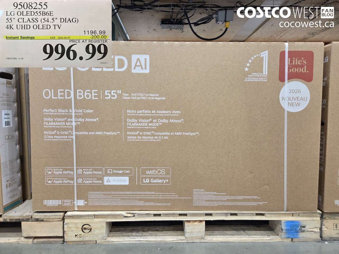 9508255 LG OLED55B6E 55