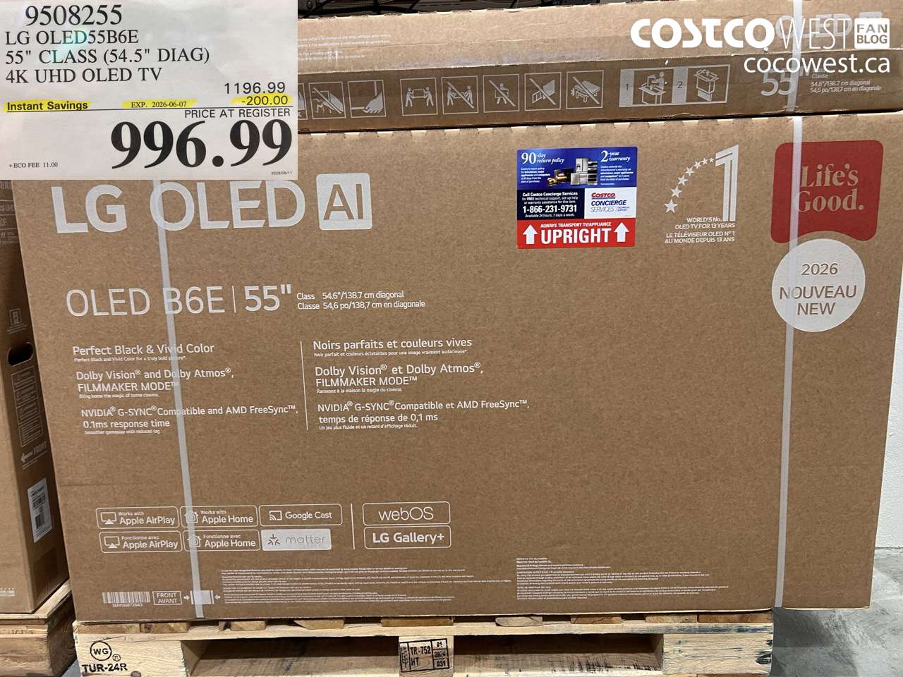 9508255 LG OLED55B6E 55