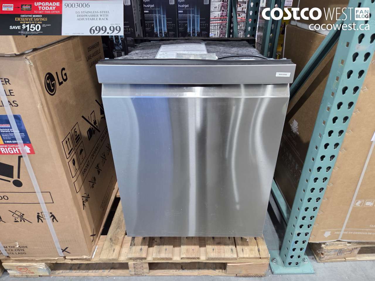9003006 LG STAINLESS-STEEL DISHWASHER WITH ADJUSTABLE RACK ($150.00 INSTANT SAVINGS EXPIRES ON 2026-05-17) $549.99