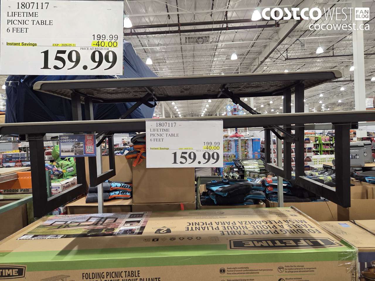 1807117 LIFETIME PICNIC TABLE 6 FEET ($40.00 INSTANT SAVINGS EXPIRES ON 2026-05-31) $159.99