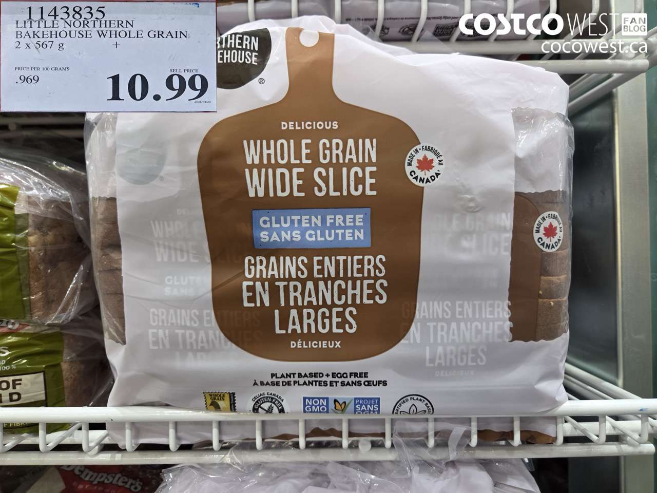 1143835 LITTLE NORTHERN BAKEHOUSE WHOLE GRAIN 2 X 567 G $10.99