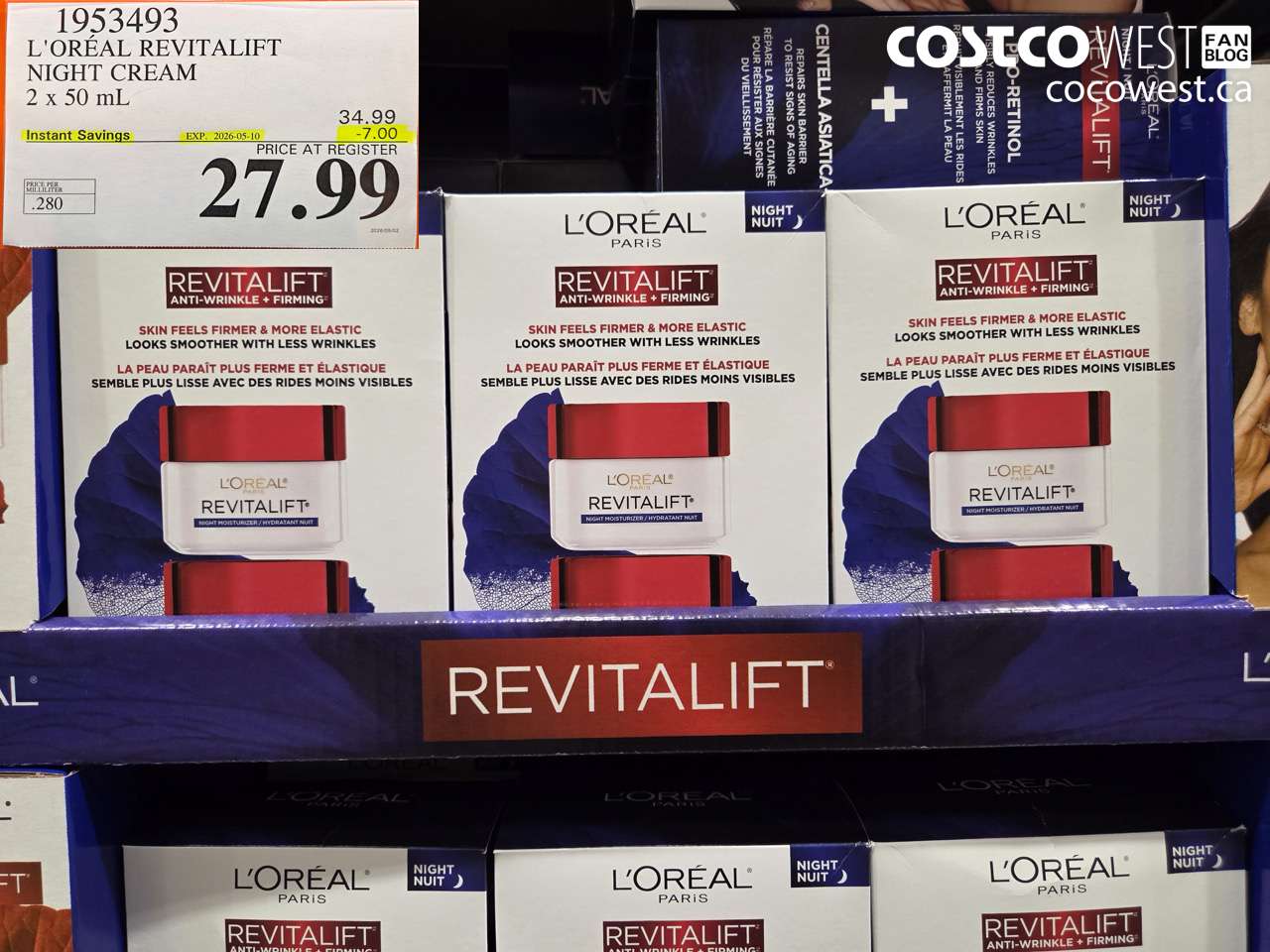 1953493 L'ORÉAL REVITALIFT NIGHT CREAM 2 X 50 ML ($7.00 INSTANT SAVINGS EXPIRES ON 2026-05-10) $27.99