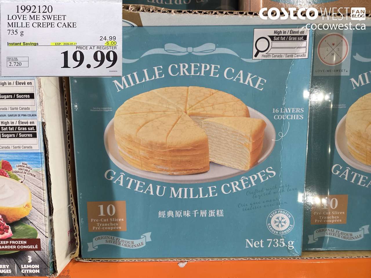 1992120 LOVE ME SWEET MILLE CREPE CAKE 735 G ($5.00 INSTANT SAVINGS EXPIRES ON 2026-05-17) $19.99
