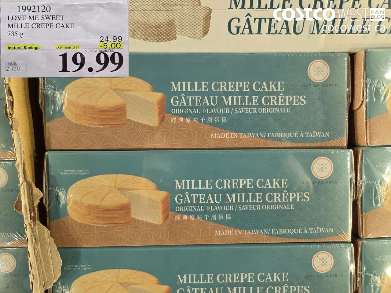 1992120 LOVE ME SWEET MILLE CREPE CAKE 735 G ($5.00 INSTANT SAVINGS EXPIRES ON 2026-05-17) $19.99