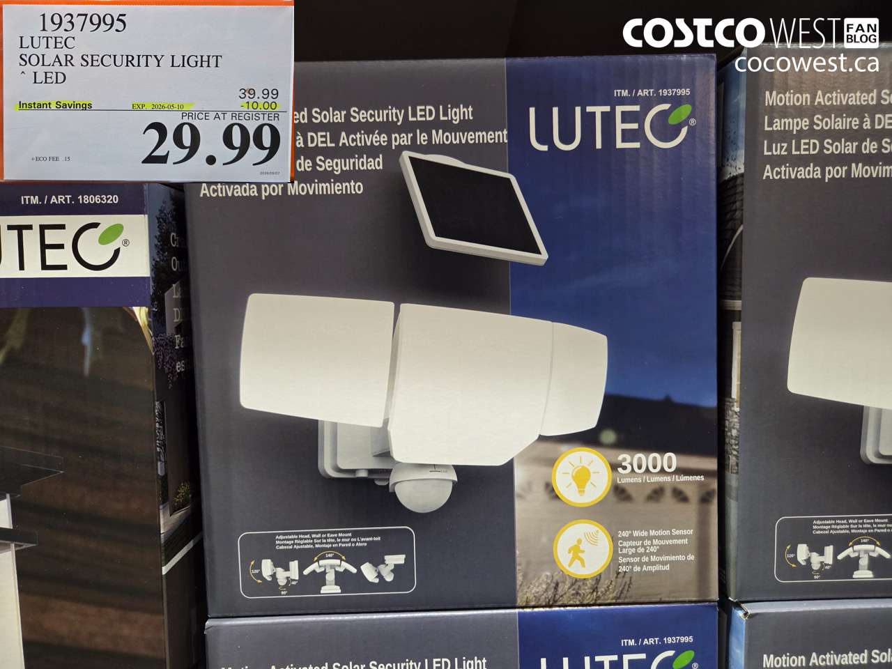 1937995 LUTEC SOLAR SECURITY LIGHT LED ($10.00 INSTANT SAVINGS EXPIRES ON 2026-05-10) $29.99