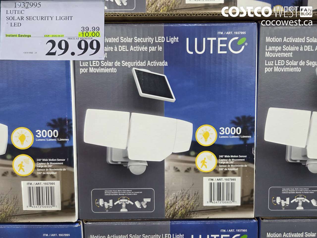 1937995 LUTEC SOLAR SECURITY LIGHT LED ($10.00 INSTANT SAVINGS EXPIRES ON 2026-06-07) $29.99