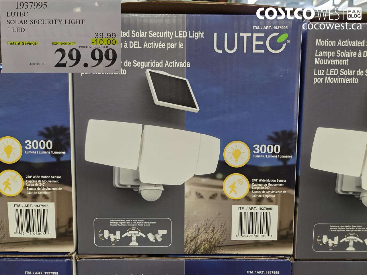 1937995 LUTEC SOLAR SECURITY LIGHT LED ($10.00 INSTANT SAVINGS EXPIRES ON 2026-06-07) $29.99