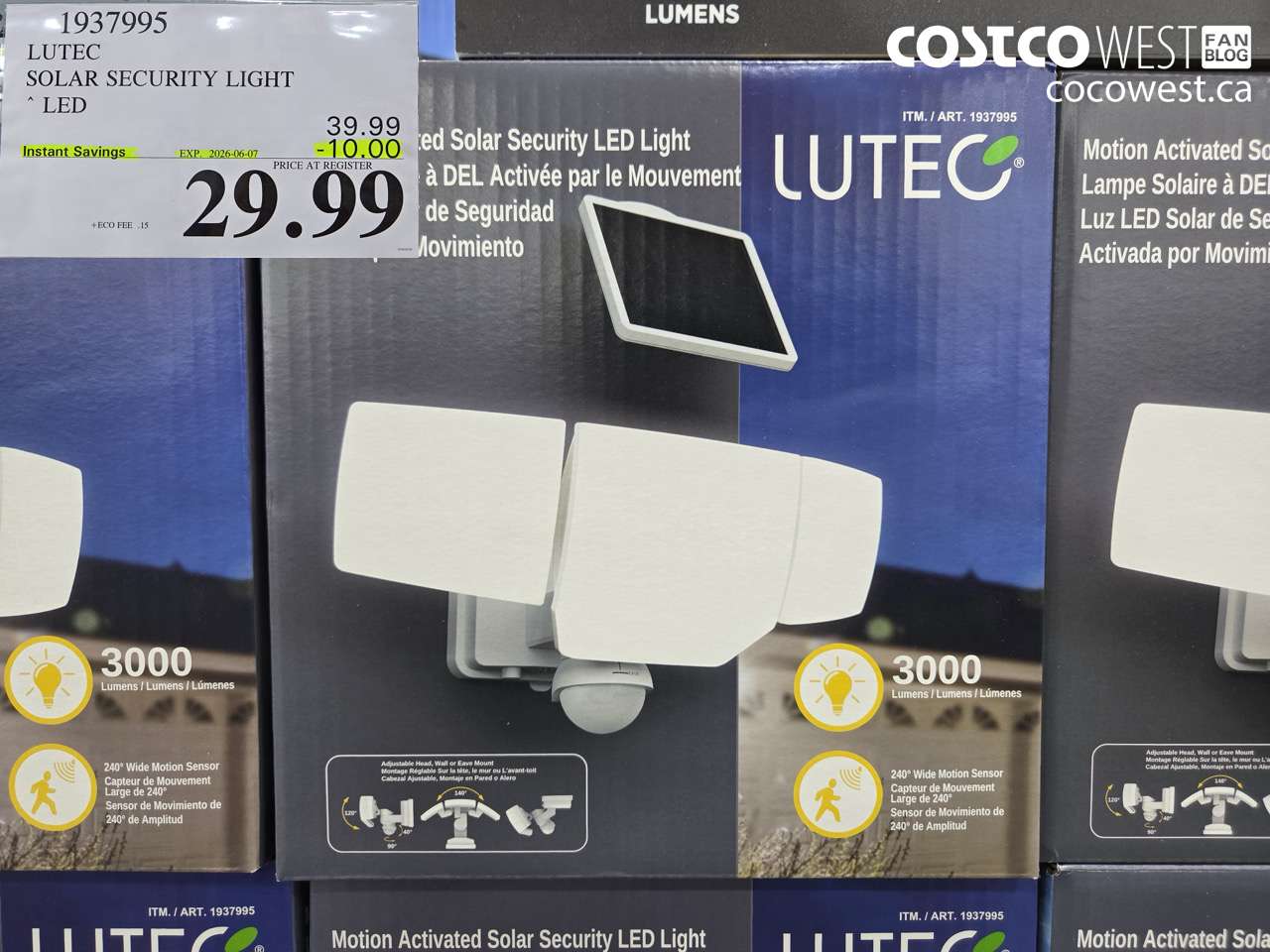 1937995 LUTEC SOLAR SECURITY LIGHT LED ($10.00 INSTANT SAVINGS EXPIRES ON 2026-06-07) $29.99