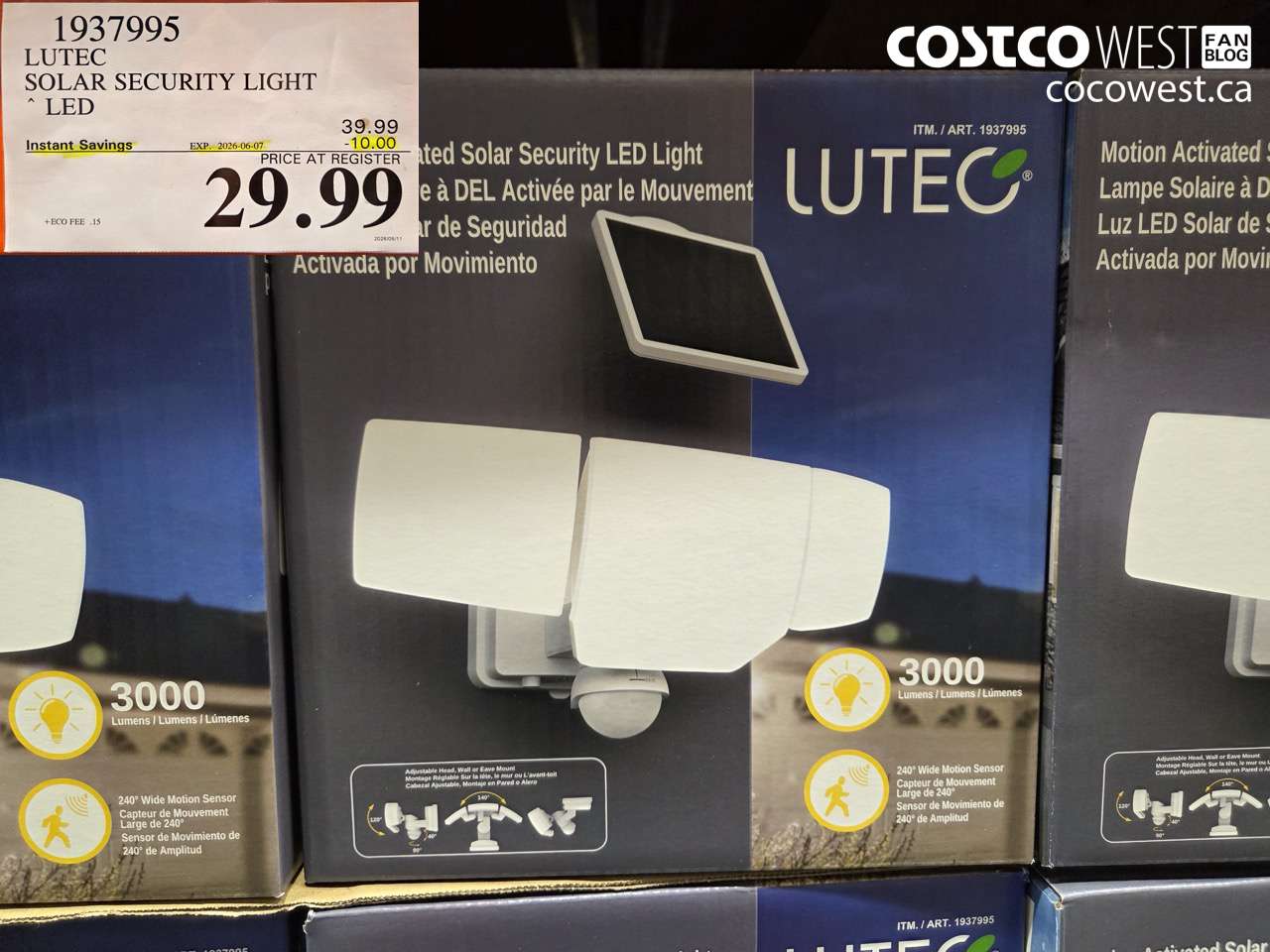 1937995 LUTEC SOLAR SECURITY LIGHT LED ($10.00 INSTANT SAVINGS EXPIRES ON 2026-06-07) $29.99