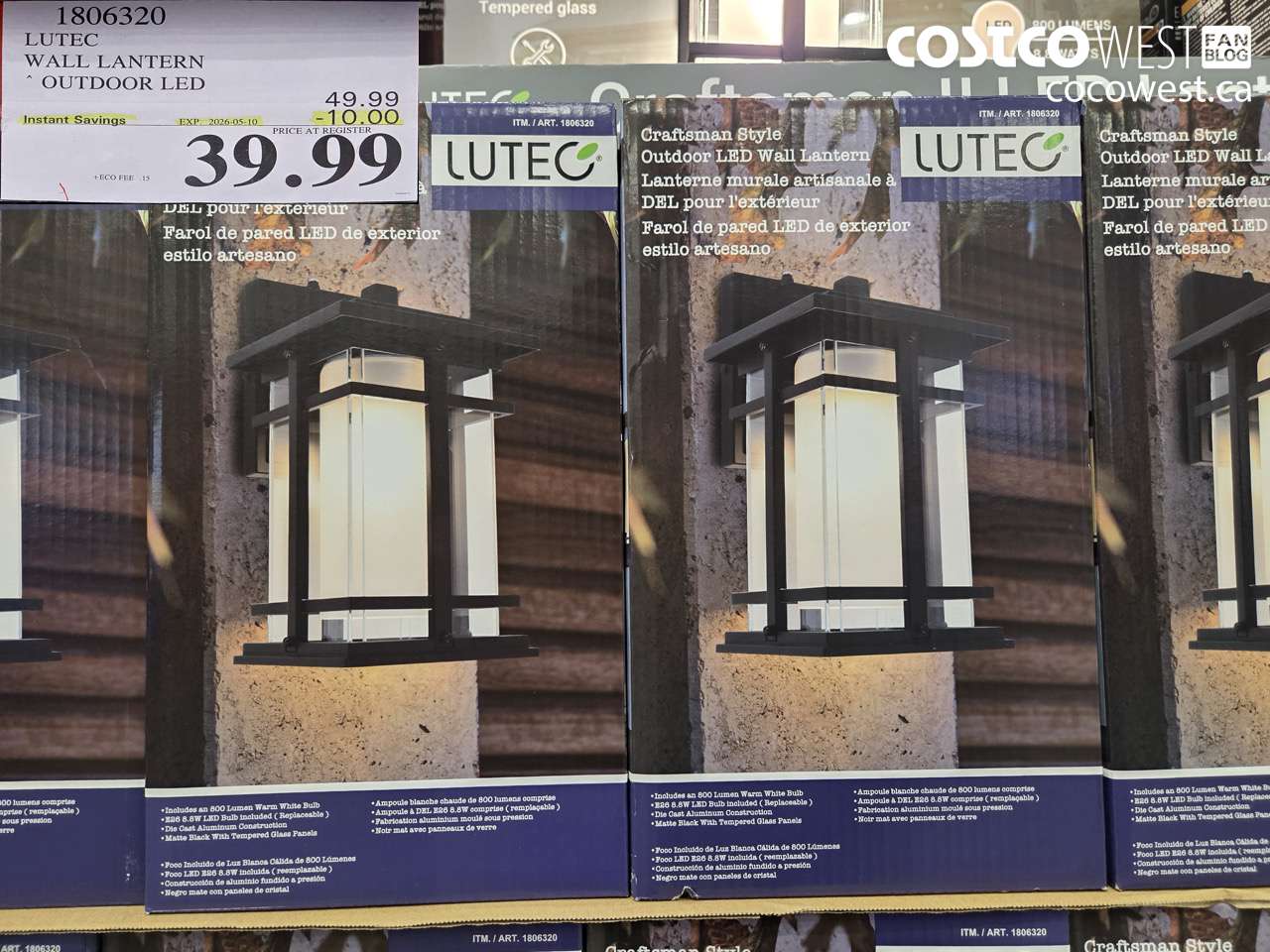 1806320 LUTEC WALL LANTERN OUTDOOR LED ($10.00 INSTANT SAVINGS EXPIRES ON 2026-05-10) $39.99
