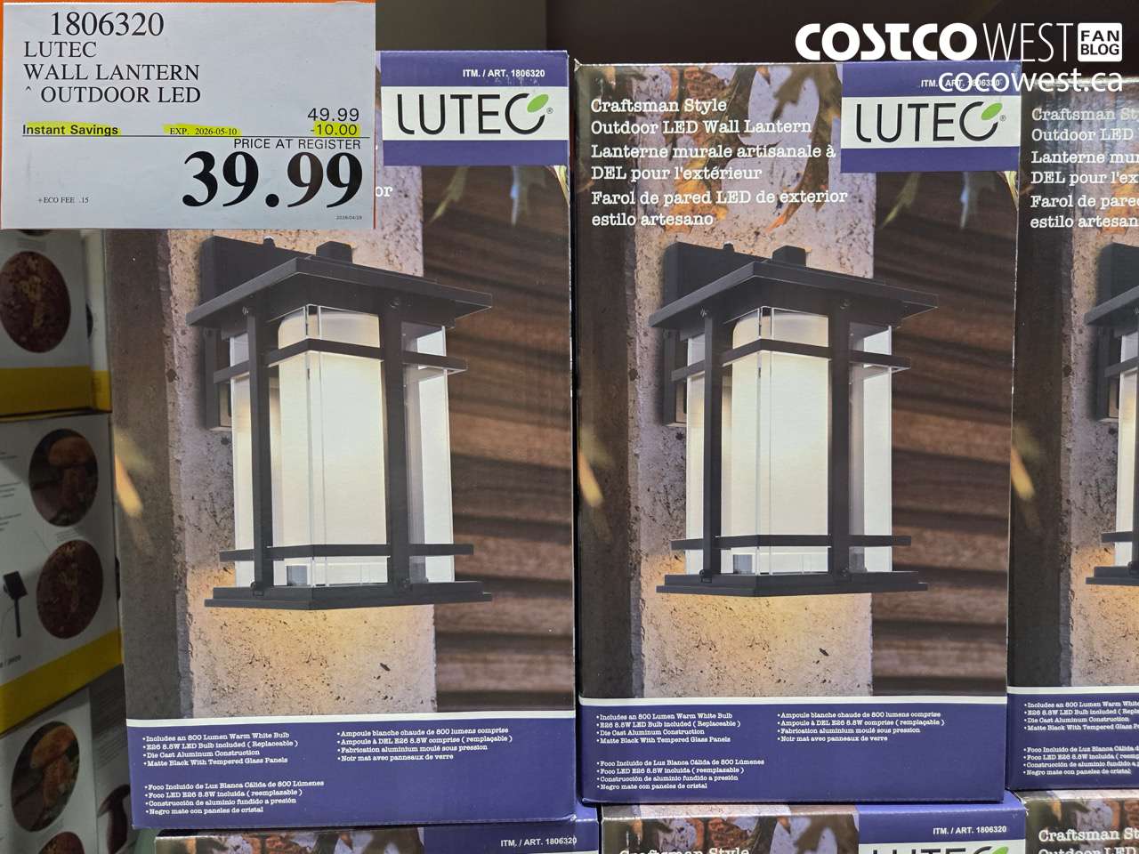 1806320 LUTEC WALL LANTERN OUTDOOR LED ($10.00 INSTANT SAVINGS EXPIRES ON 2026-05-10) $39.99