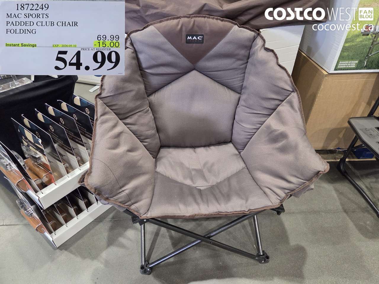 1872249 MAC SPORTS PADDED CLUB CHAIR FOLDING ($15.00 INSTANT SAVINGS EXPIRES ON 2026-05-10) $54.99
