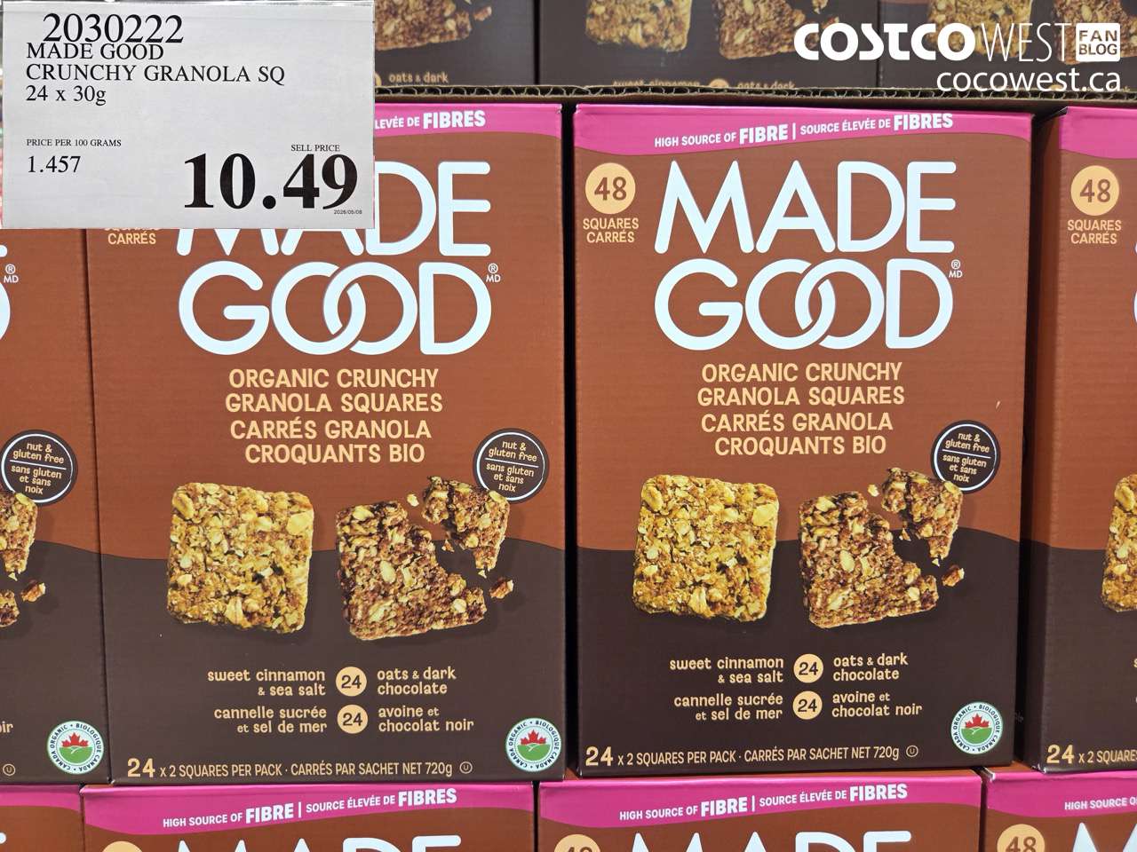 2030222 MADE GOOD CRUNCHY GRANOLA SQ 24 X 30G $10.49