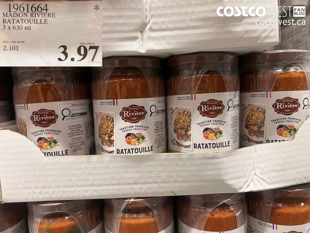1961664 MAISON RIVIERE RATATOUILLE 3 X 630 ML $3.97