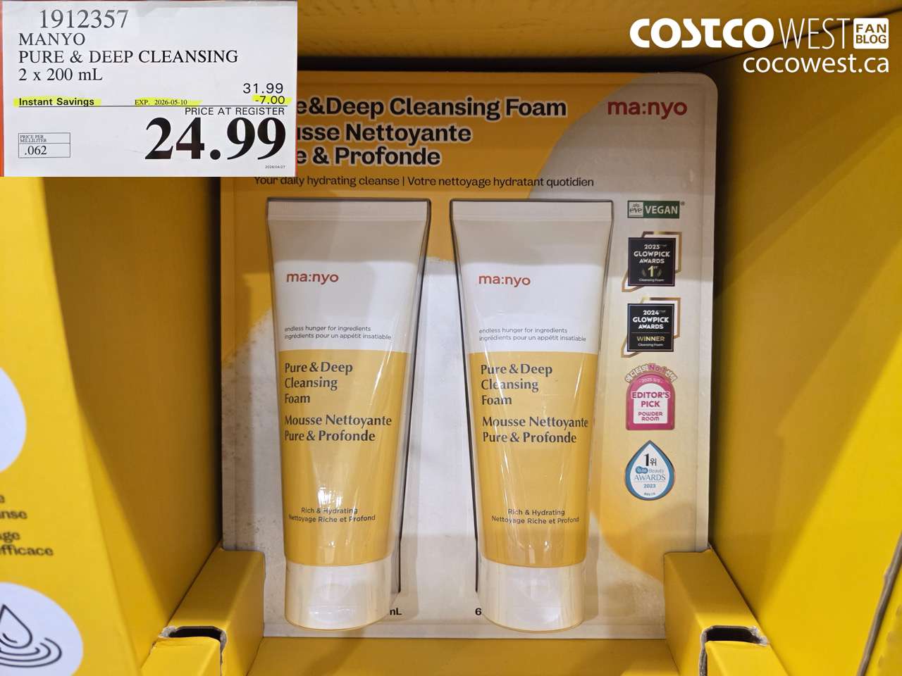 1912357 MANYO PURE & DEEP CLEANSING 2 x 200 mL ($7.00 INSTANT SAVINGS EXPIRES ON 2026-05-10) $24.99