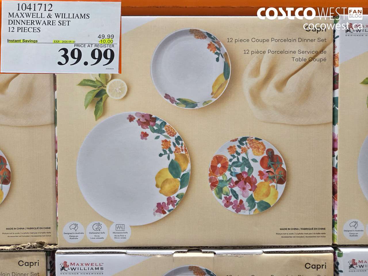 1041712 MAXWELL & WILLIAMS DINNERWARE SET 12 PIECES ($10.00 INSTANT SAVINGS EXPIRES ON 2026-05-10) $39.99