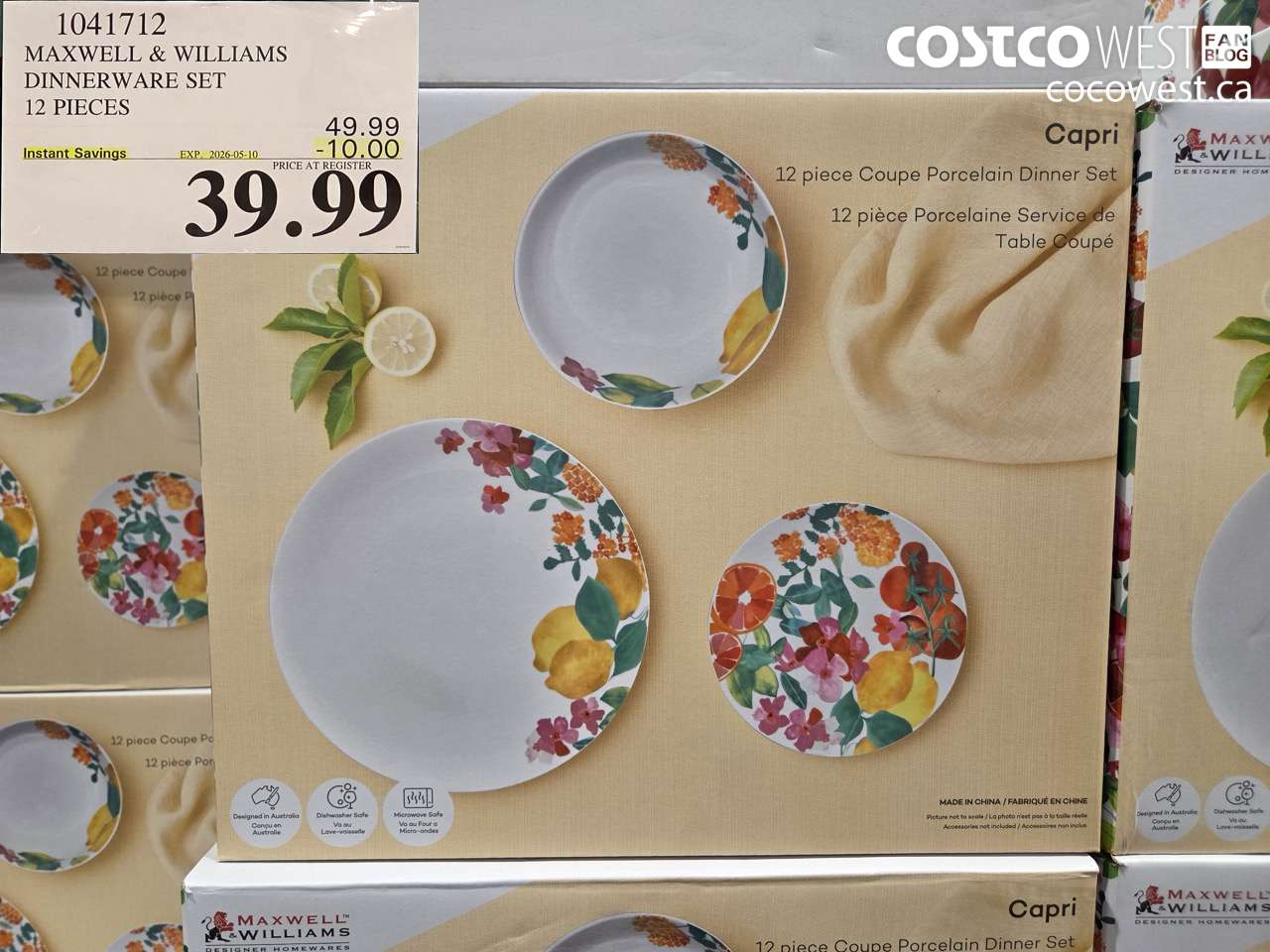 1041712 MAXWELL & WILLIAMS DINNERWARE SET 12 PIECES ($10.00 INSTANT SAVINGS EXPIRES ON 2026-05-10) $39.99