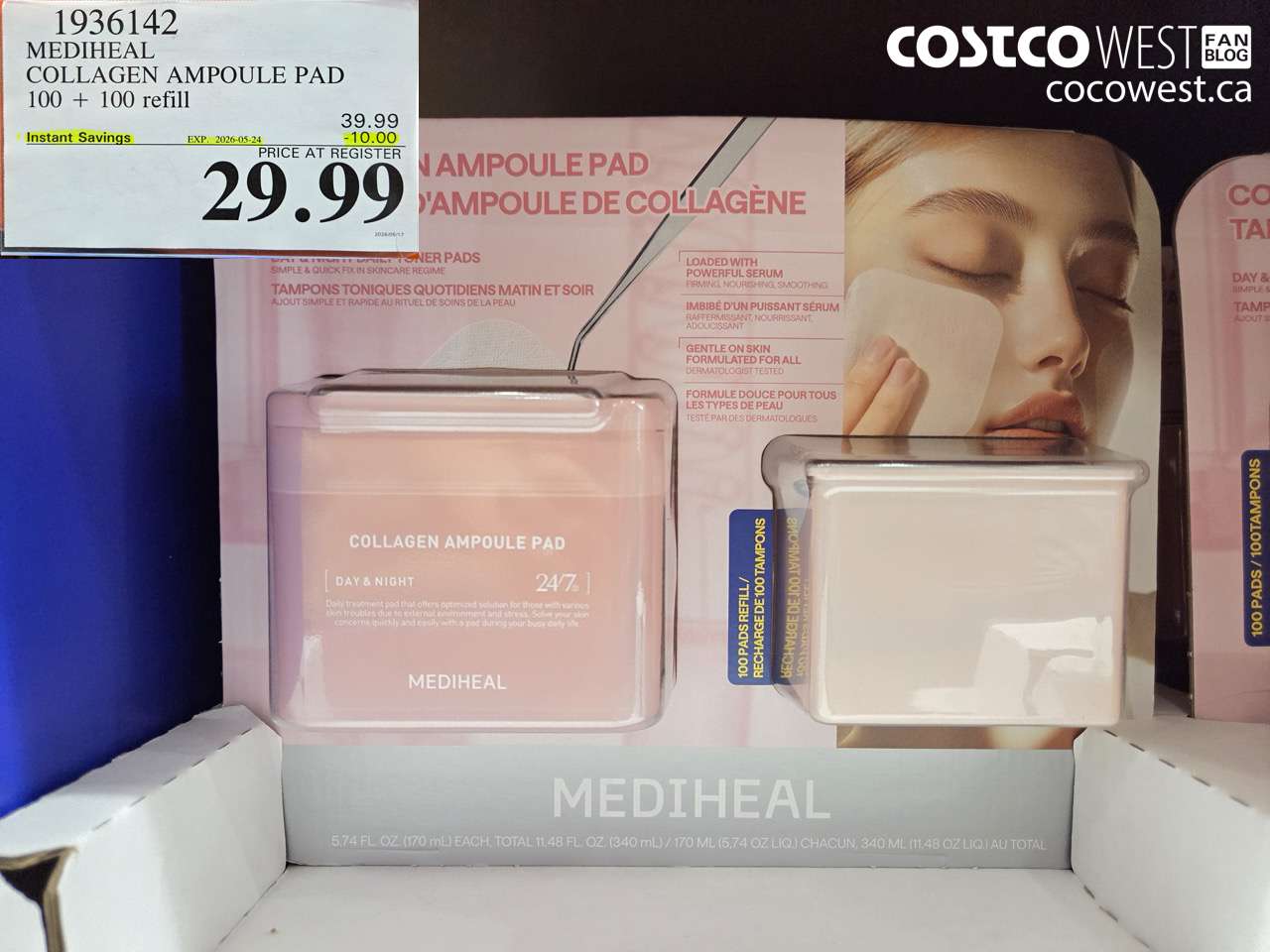 1936142 MEDIHEAL COLLAGEN AMPOULE PAD 100 + 100 REFILL ($10.00 INSTANT SAVINGS EXPIRES ON 2026-05-24) $29.99