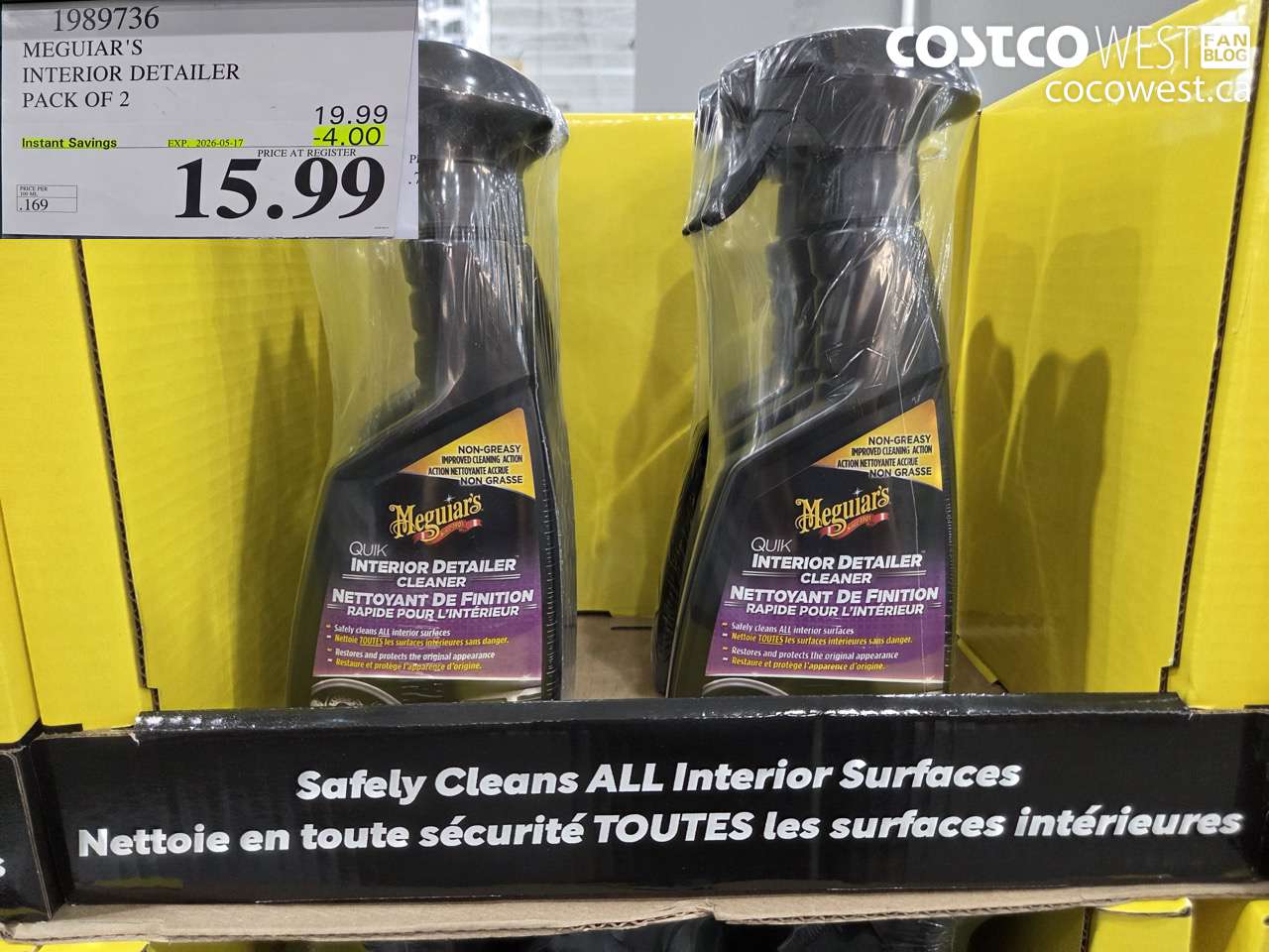 1989736 MEGUIAR'S INTERIOR DETAILER PACK OF 2 ($4.00 INSTANT SAVINGS EXPIRES ON 2026-05-17) $15.99