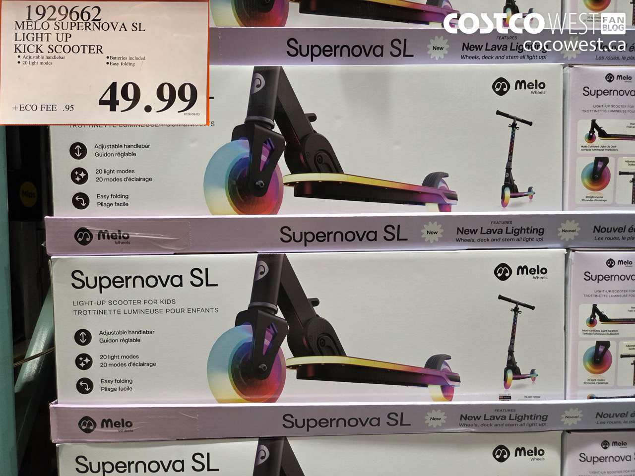 1929662 MELO SUPERNOVA SL LIGHT UP KICK SCOOTER $49.99