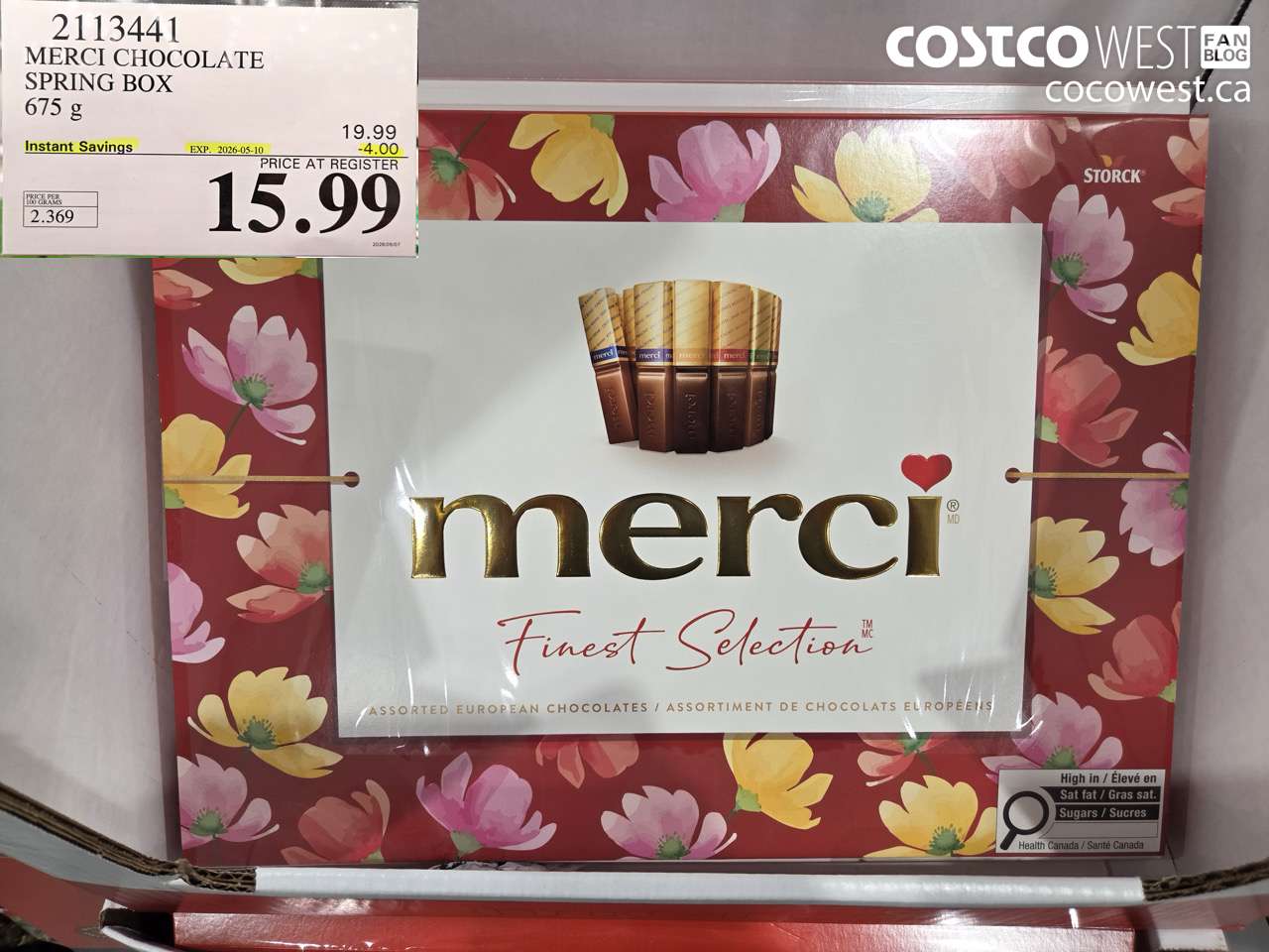 2113441 MERCI CHOCOLATE SPRING BOX 675 G ($4.00 INSTANT SAVINGS EXPIRES ON 2026-05-10) $15.99