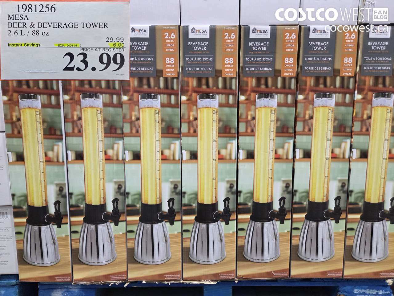 1981256 MESA BEER & BEVERAGE TOWER 2.6 L / 88 OZ ($6.00 INSTANT SAVINGS EXPIRES ON 2026-05-17) $23.99