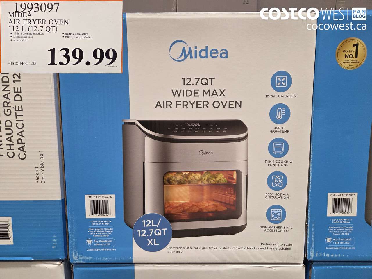 1993097 MIDEA AIR FRYER OVEN 12 L (12.7 QT) $139.99