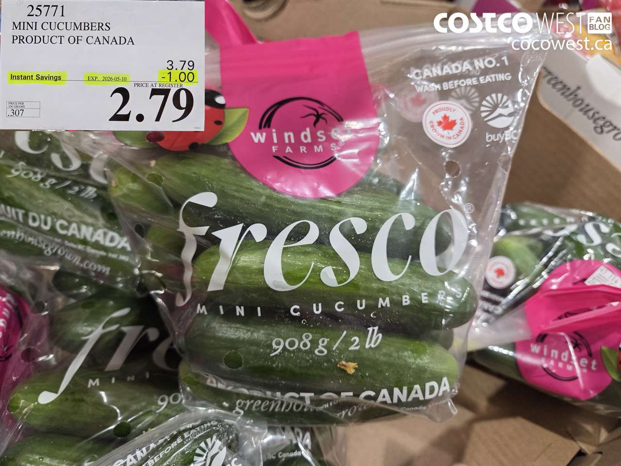25771 MINI CUCUMBERS PRODUCT OF CANADA ($1.00 INSTANT SAVINGS EXPIRES ON 2026-05-10) $2.79