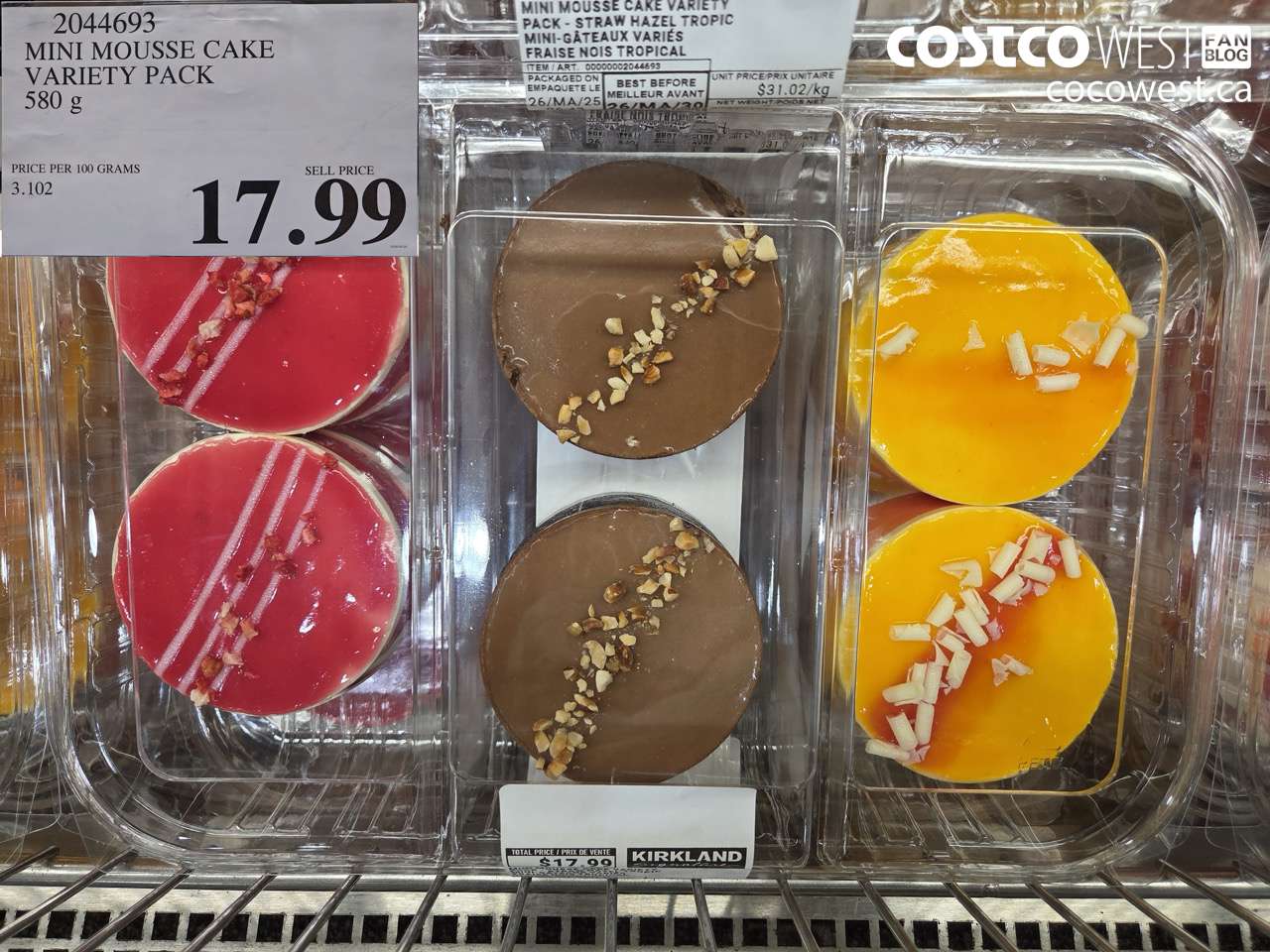 2044693 MINI MOUSSE CAKE VARIETY PACK 580 G $17.99