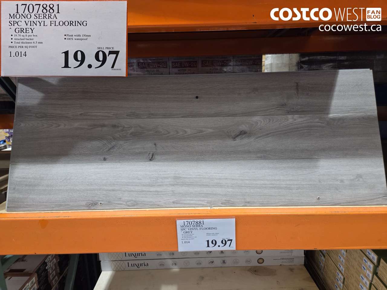 1707881 MONO SERRA SPC VINYL FLOORING GREY $19.97