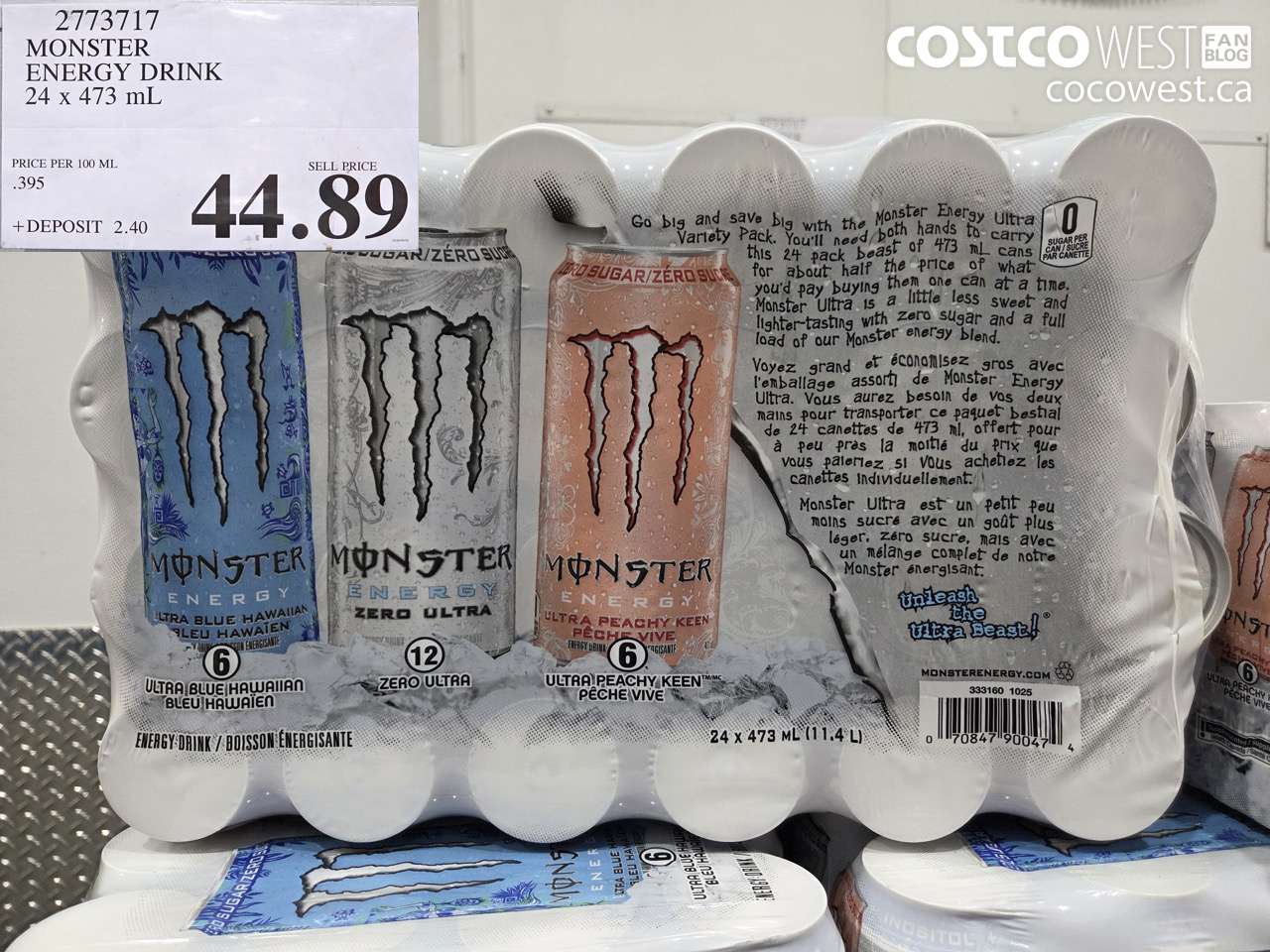 2773717 MONSTER ENERGY DRINK 24 X 473 ML $44.89