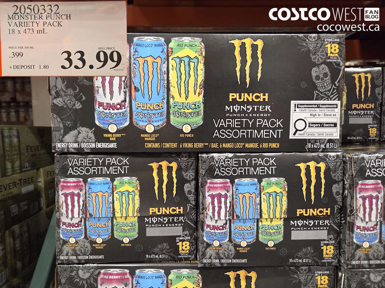 2050332 MONSTER PUNCH VARIETY PACK 18 X 473 ML $33.99