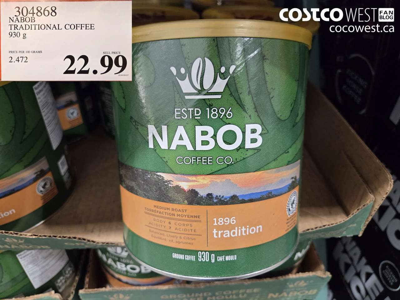 304868 NABOB TRADITIONAL COFFEE 930 G $22.99